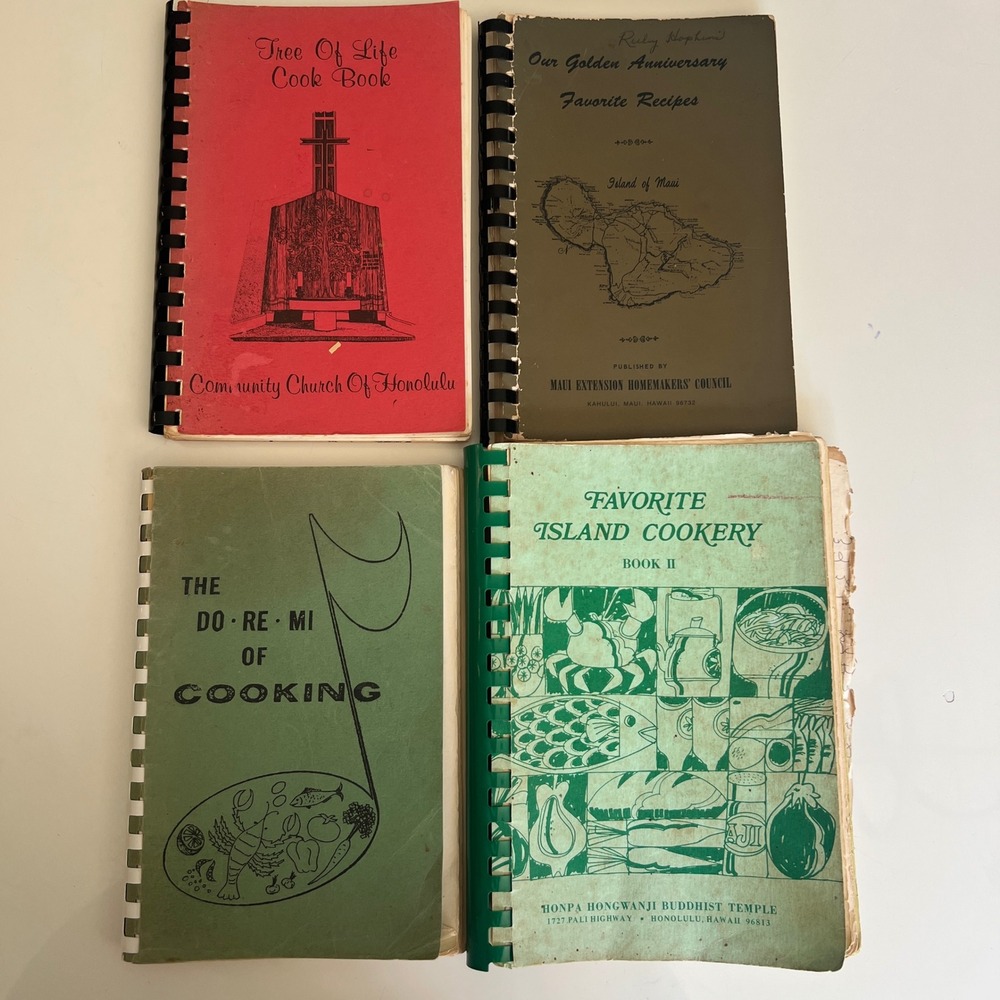 Vintage Hawaii Community Cookbook Lot 1960s 1970s Maui Honolulu Buddhist Temple